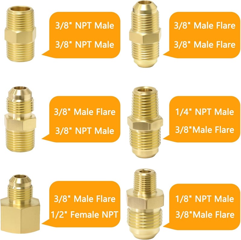 MEFUN 24 Ft High Pressure Braided Propane Hose Extension with Conversion Coupling: 3/8" Flare to 1/2" Female, 1/4" Male, 1/8" NPT Male, for BBQ, Fire Pit,Heater - Image 3